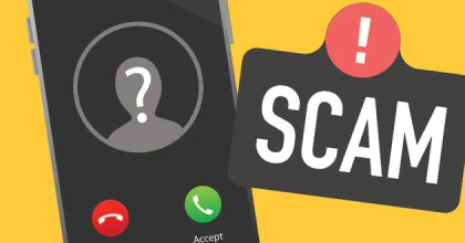 Unknown caller is calling on the phone and scam label