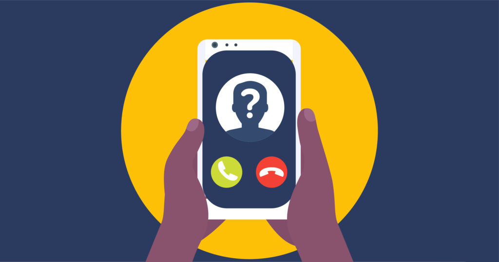unknown caller on phone in hands